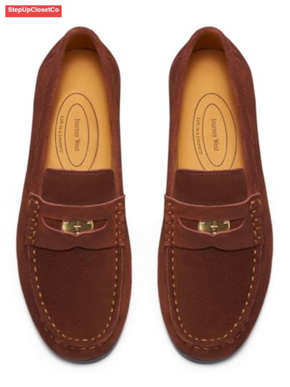 Suede Slip-On Penny Loafers with Cushioned Insole for Women